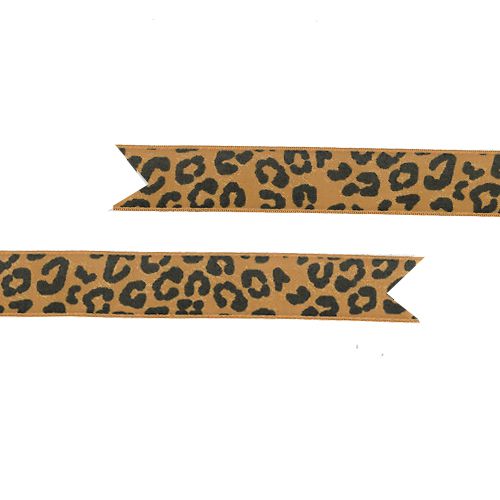 Leopard Print Ribbon in Gold & Black - 25mm - Per Metre