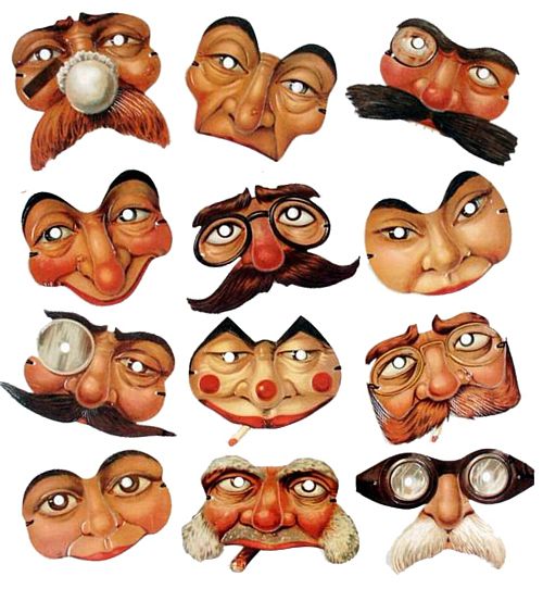 Mini Edwardian Reproduction Mask Assortment - Pack of 12