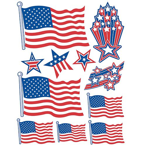 American Glass and Window Stickers - 43cm - Sheet of 11