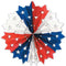 Patriotic Red, White and Bluen Tissue Star Fan - 56cm - Each