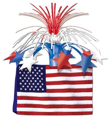 American Flag Table Centrepiece - 33cm - Each