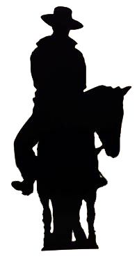 Cowboy on Horse Silhouette Lifesize Cardboard Cutout - 1.88m