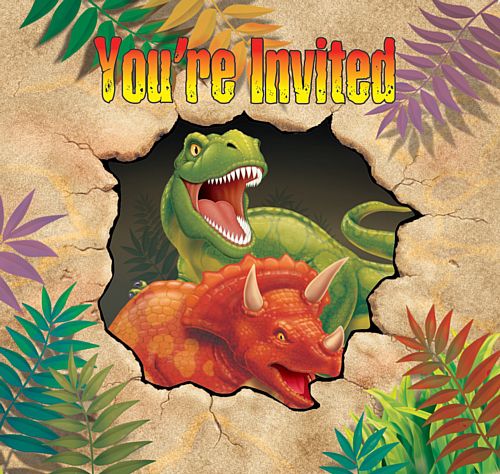 Dino Blast Invites - Pack of 8