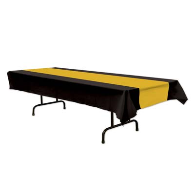 Black & Gold Tablecloth - 2.74m