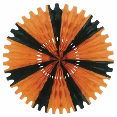 Orange & Black Tissue Fan - 63.5cm