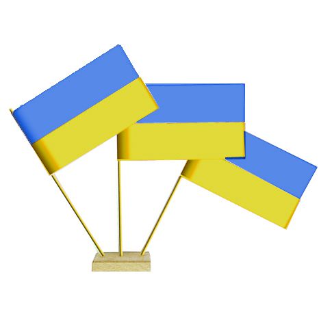 Ukraine Table Flags 15cm on 30cm Pole