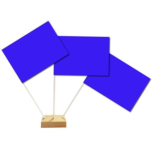 Blue Paper Table Flags 15cm on 30cm Pole