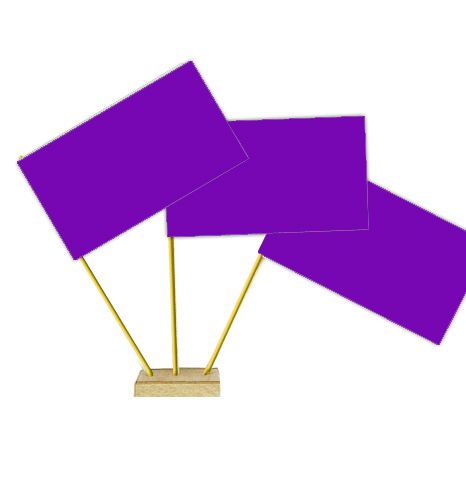 Purple Paper Paper Table Flags - 15cm on 30cm Pole - Each