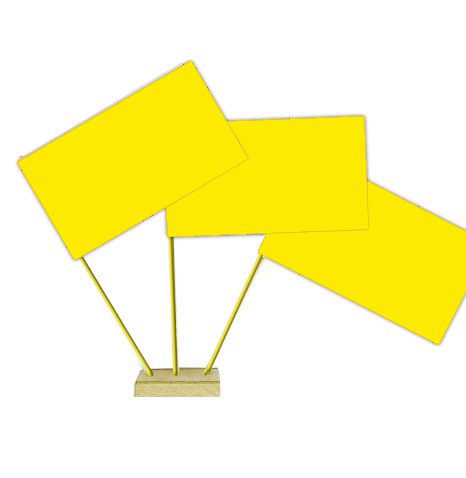 Yellow Paper Table Flags - 15cm on 30cm Pole - Each