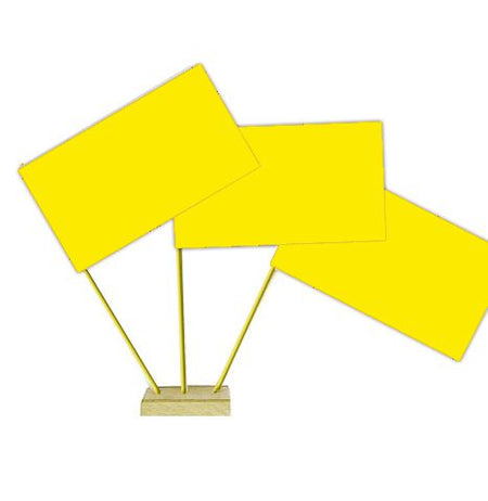 Yellow Paper Table Flags 15cm on 30cm Pole