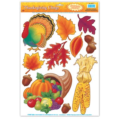 Thanksgiving Clings - 30.5cm - 11 Per Sheet