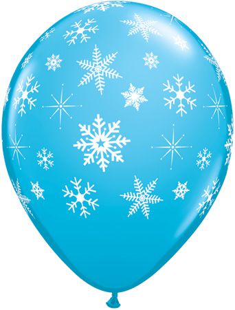 Snowflakes & Sparkles Blue Qualatex Balloons - 11" - Pack of 10