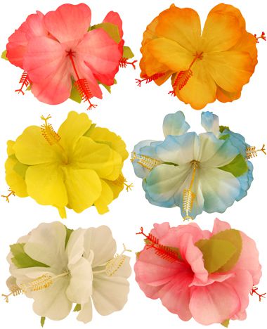 Hibiscus Hair Clips - Assorted Colours