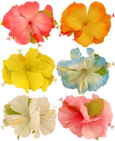 Hibiscus Hair Clips - Assorted Colours