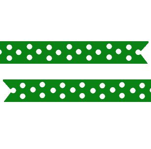 Polka Dot Pre-Printed Ribbon Green - 25mm - Per Metre