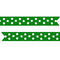 Polka Dot Pre-Printed Ribbon Green - 25mm - Per Metre