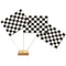 Black & White Checkered Paper Table Flags 15cm on 30cm Pole