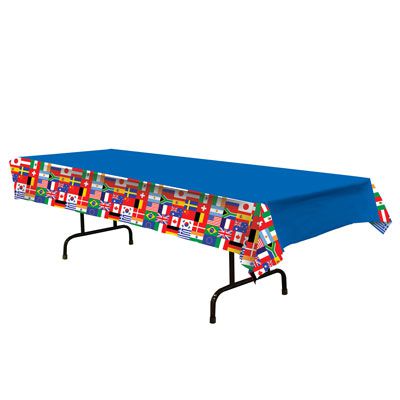Plastic International Flag Tablecloth - 2.74m