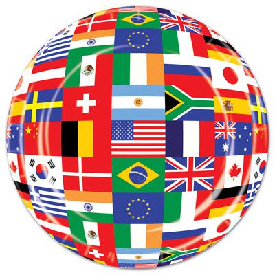 International Flag Plates - 22.9cm - Pack of 8