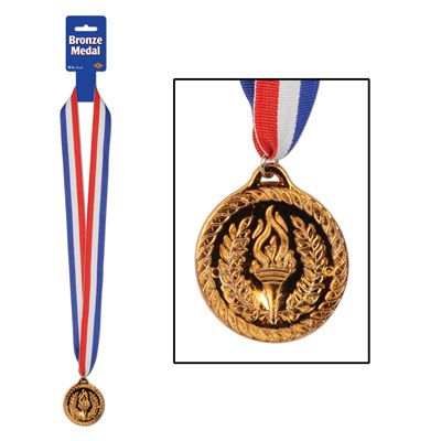 Plastic Bronze Medal with Ribbon - 76cm