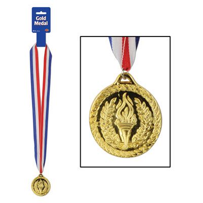 Plastic Gold Medal with Ribbon - 76.2cm
