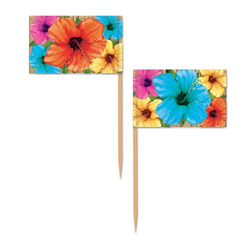 Hibiscus Picks - 6.4cm - Pack of 50