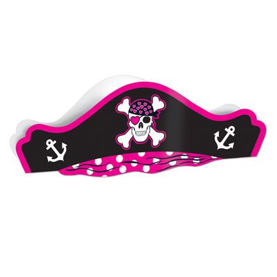 Printed Pink Pirate Card Hat