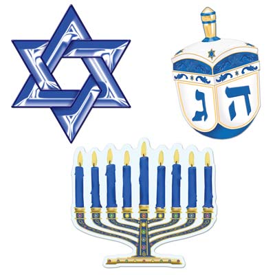 Hanukkah Cutouts - 10" - Pack of 3