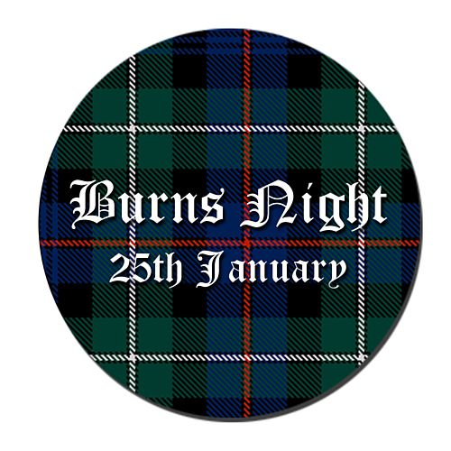 Burns Night Badge 58mm - Pinned Back - Each