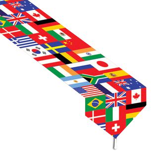 Printed International Flag Table Runner - 1.83m