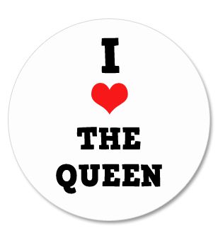 I Love The Queen Badge 58mm - Pinned Back - Each
