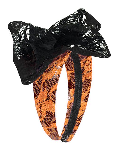 80's Orange Lace Hairband