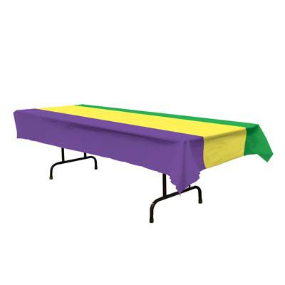 Plastic Mardi Gras Tablecloth - 2.74m