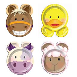 Farmyard Shaped Plates 9" - Pack of 8