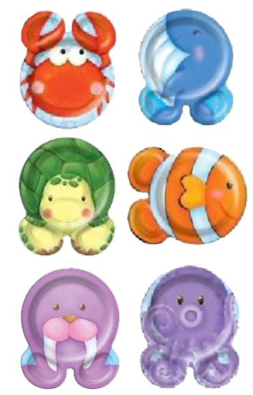 Sealife Animal Shaped Plates - Pack of 12