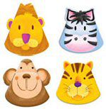 Jungle Safari Party Shaped Hats - Pack of 8