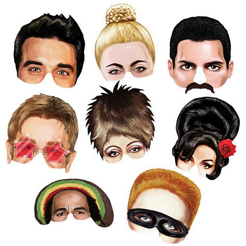 Musical Icons Masks - Assorted - Pack of 8