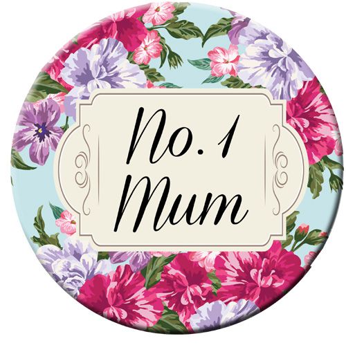 No. 1 Mum Badge 58mm (Pinned Back) - Each