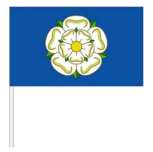Yorkshire Rose Small Cloth Hand Flag - 9" x 6"