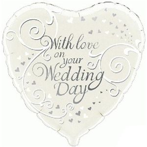 With Love on Your Wedding Day Foil Balloon - 18