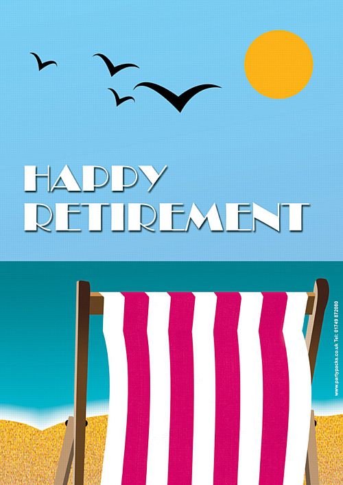 Pink Retirement Deckchair Poster - A3