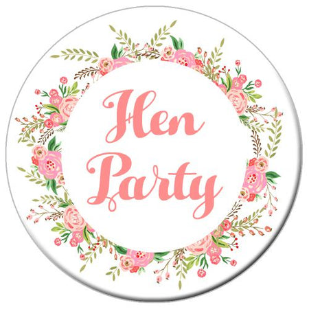 Boho Flowers Hen Party Badge 58mm- Each