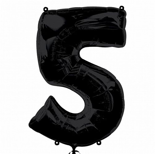 Black Number 5 Foil Balloon - 35"