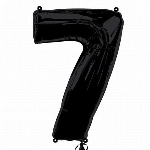 Black Number 7 Foil Balloon - 35"