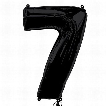 Black Number 7 Foil Balloon - 35