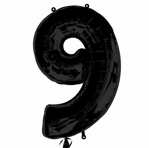 Black Number 9 Foil Balloon - 35"