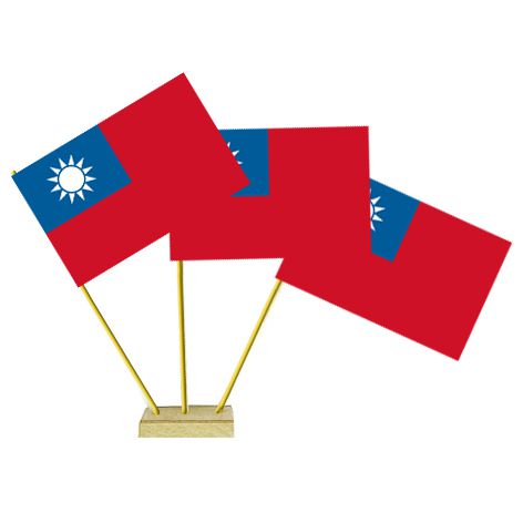 Taiwanese Paper Table Flags 15cm on 30cm Pole