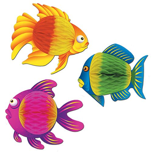 Tropical Tissue Fish - Assorted Designs - 20.3cm - Each