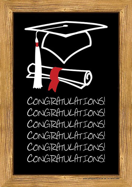 Graduation Congratulations School Chalk Board Poster - A3