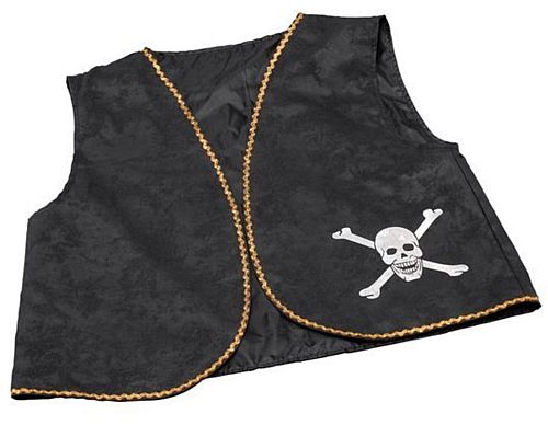 Black Distressed Effect Pirate Waistcoat